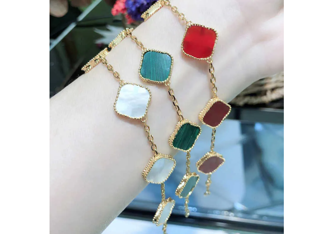 dhgate red 5 clovergold chain bracelet dupe