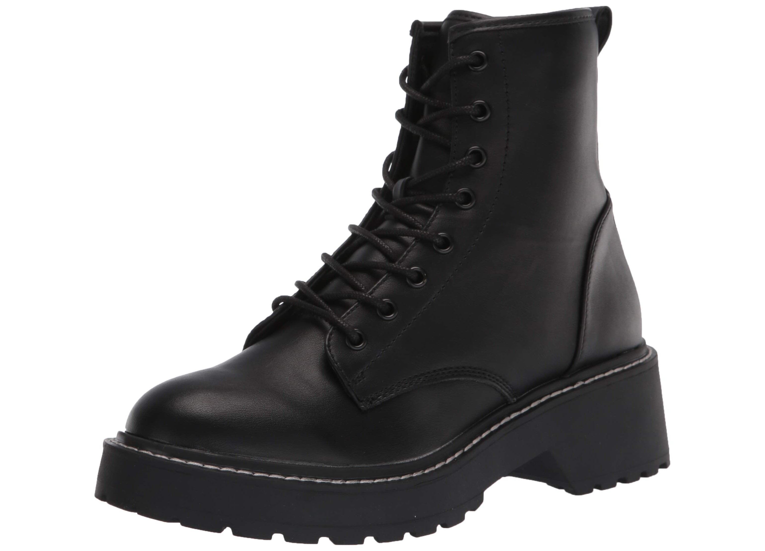 madden girl carra platform boot  in black paris dupe