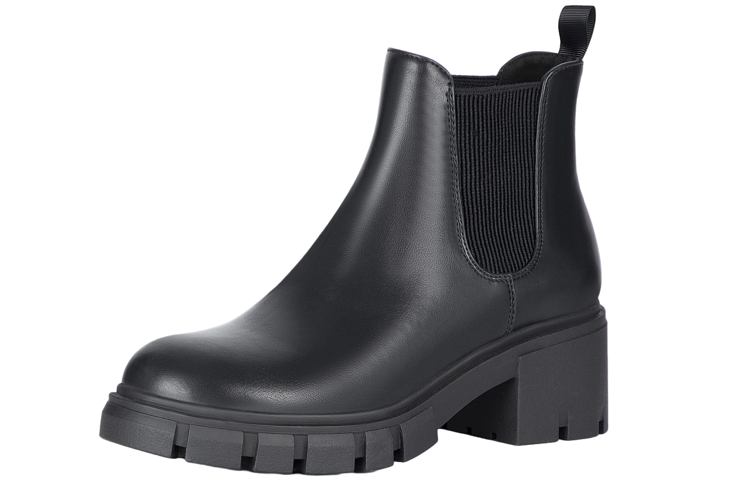 athlefit chelsea lug sole chunky heel booties dupe