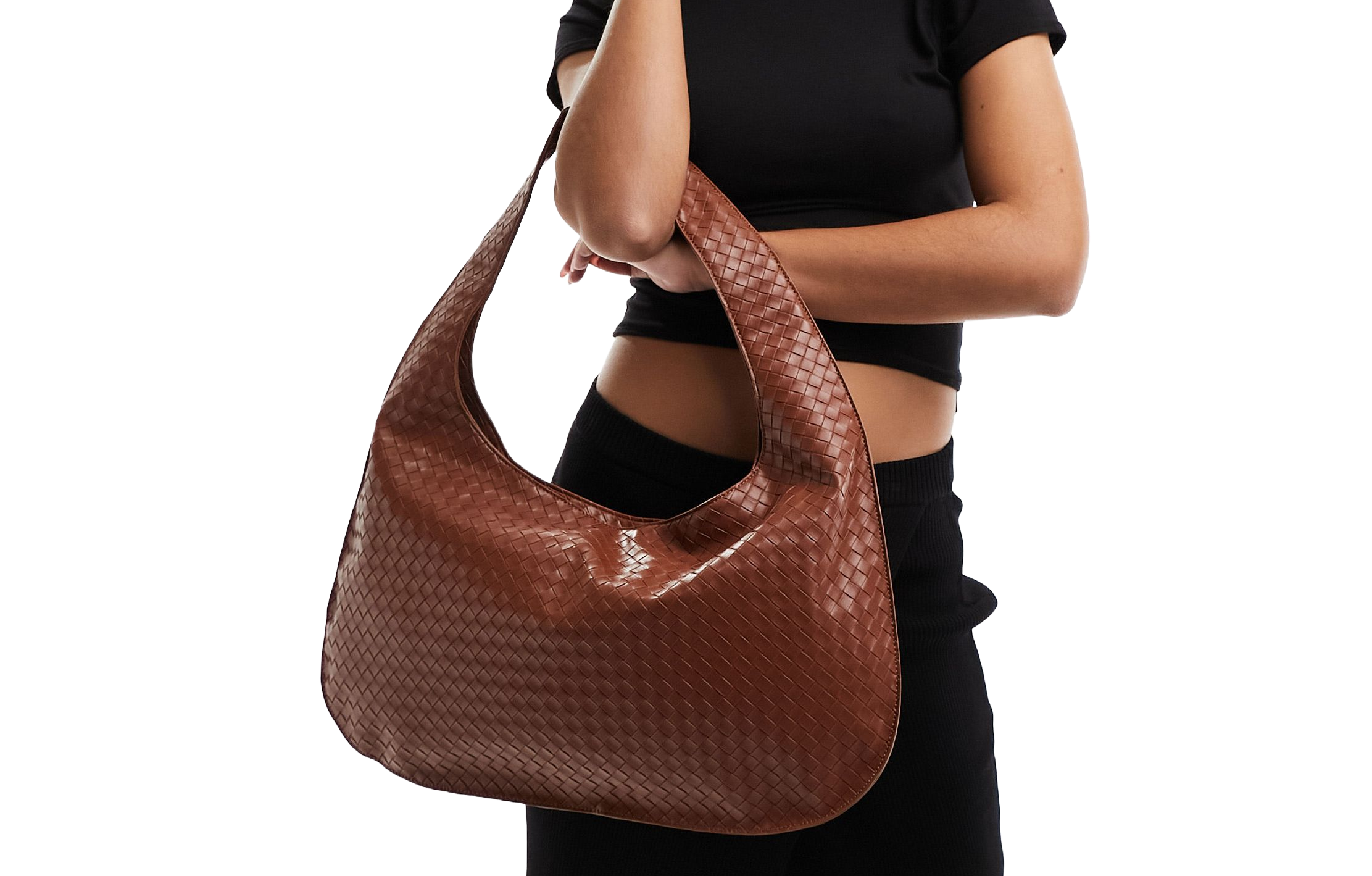 woven design shoulder tote dupe