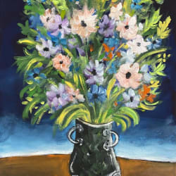 Purple white flowers, 1990 by Yosl Bergner