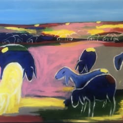 In the meadow, 1990 by MENASHE KADISHMAN