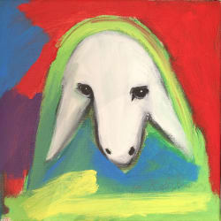 Red green snall sheep, 1990 by MENASHE KADISHMAN