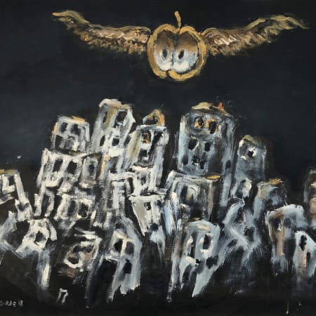 Flying over the city by Yosl Bergner [2013]