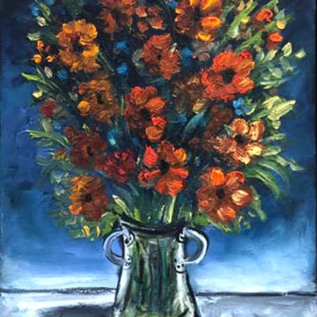 Red Flowers by Yosl Bergner [1990]