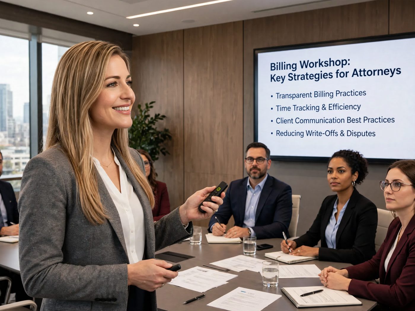Molly Kremer presenting a billing workshop