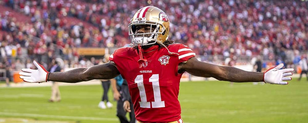 49ers Brandon Aiyuk goes over 1,000 yards receiving for 2nd