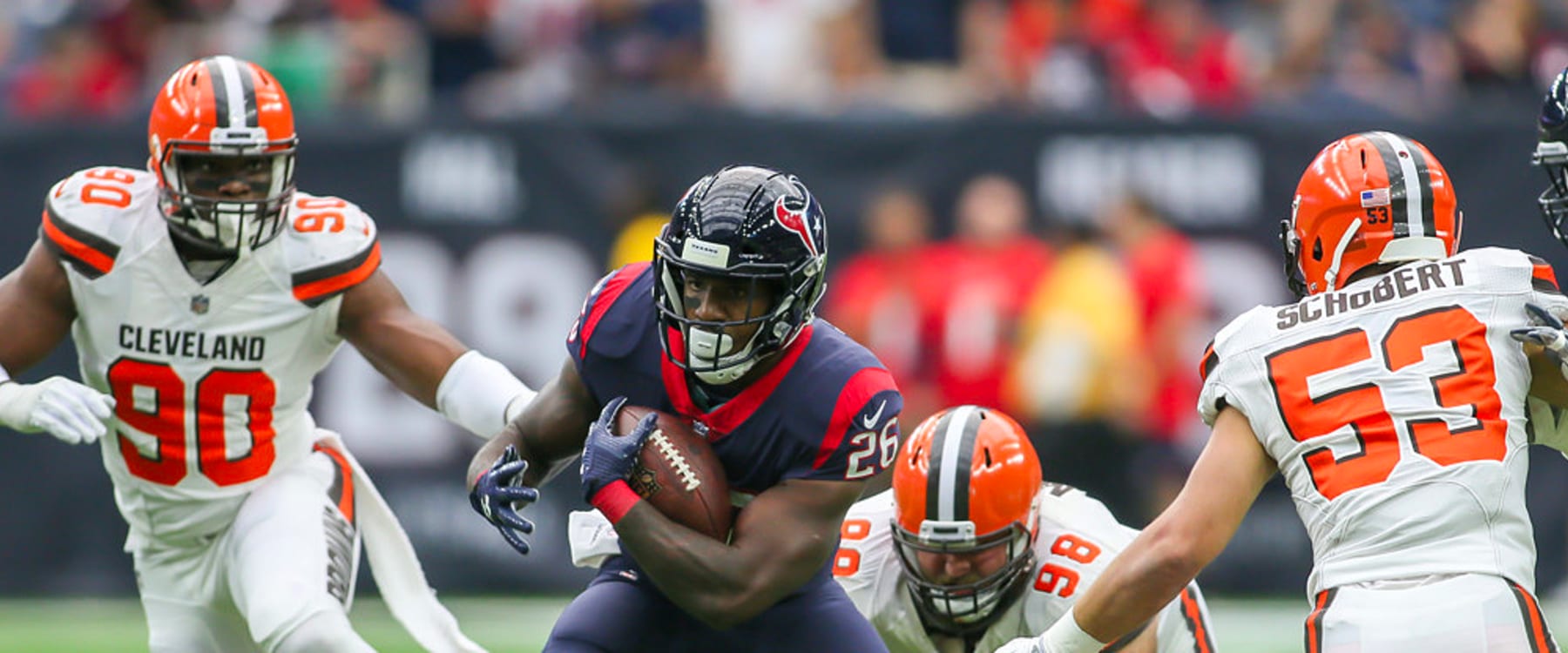 Houston Texans running back Lamar Miller during an NFL football