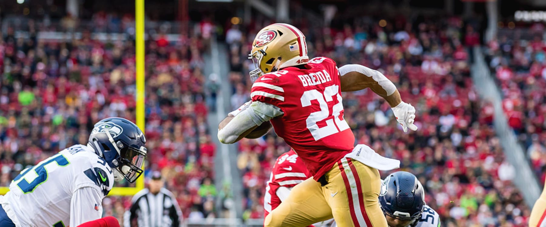 Will Matt Breida Score a TD Against the Seahawks Monday Night Football in  Week 4?