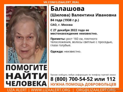 Пропавшую 84-летнюю москвичку ищут в Липецкой области