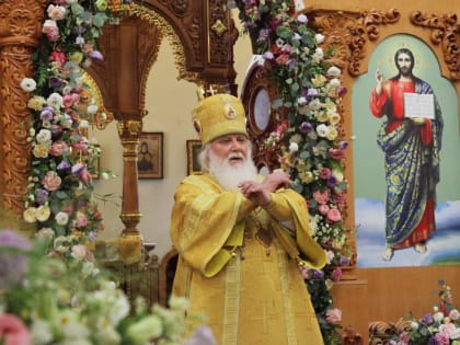 В Неделю Всех святых правящий архиерей совершил Божественную Литургию в Рождество-Богородицком храме с. Васильевка