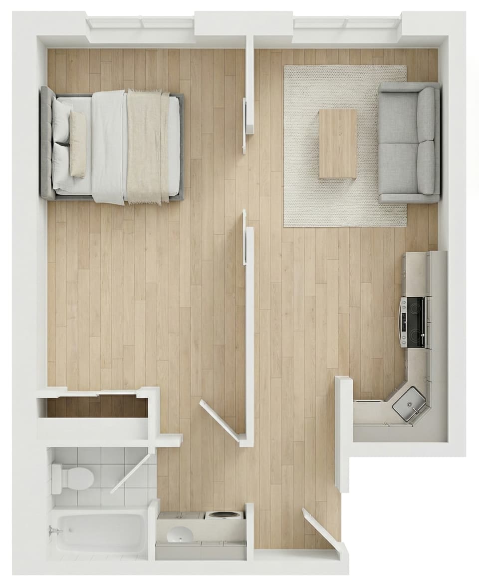 3D floor plan for the A5 floor plan