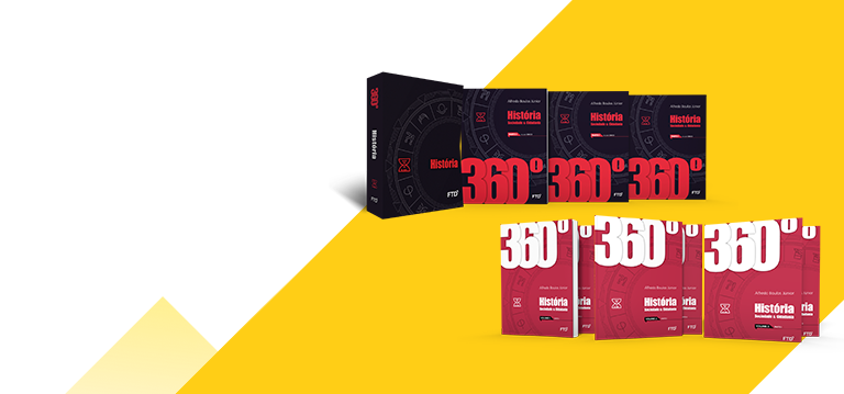 banner do ensino médio da coleção 360° História, Sociedade e Cidadania (Volume único e 3 volumes)