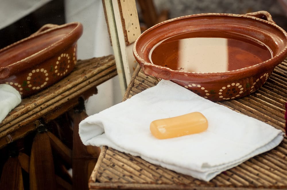 Soap and a basin of water await the spirits of the dead on el Día de Muertos in Chapala, Jalisco, Mexico.
