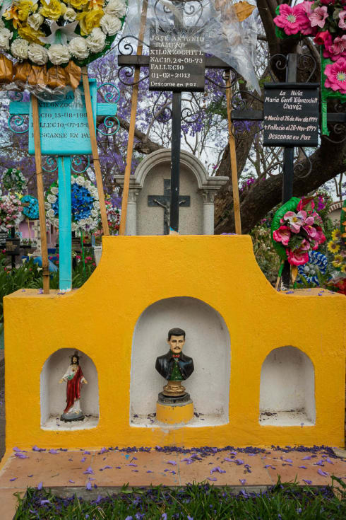 Jesús Malverde and Jesus Christ in the Cemtery, San Juan Cosalá, Mexico