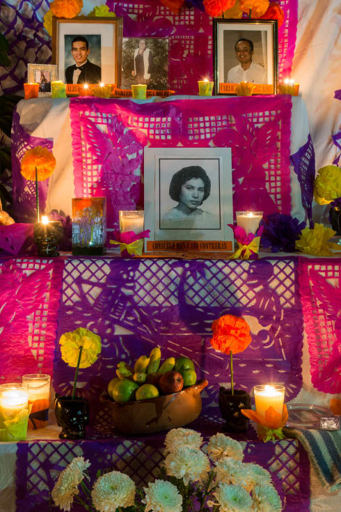 Ofrenda on the Noche de Muertos in Chapala, Jalisco, Mexico.