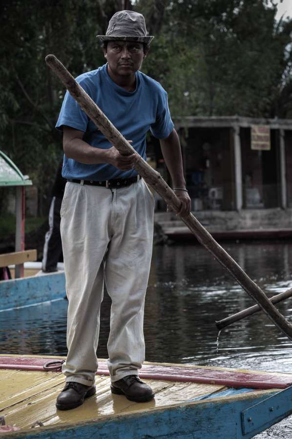 Xochimilco trajinera operator.