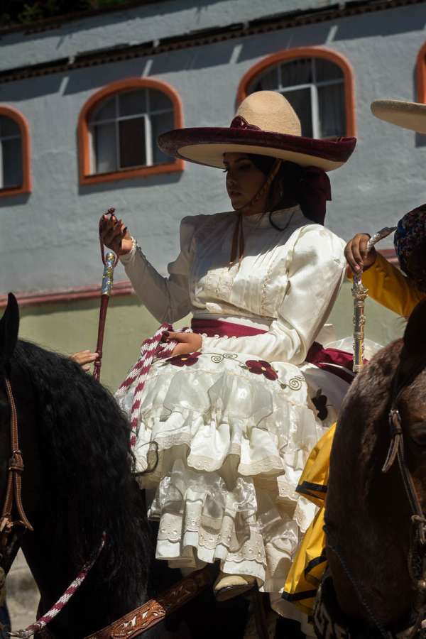 Anna Guitérrez on her horse after her quinceañera ceremony in Ajijic.