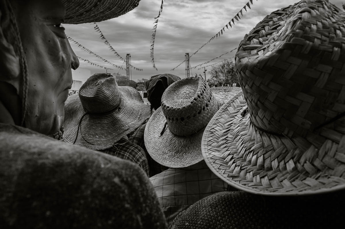 Zayacos prepare to enter the bullring in Ajijic, Mexico.