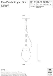 Pine Pendant Taklampa Size 1