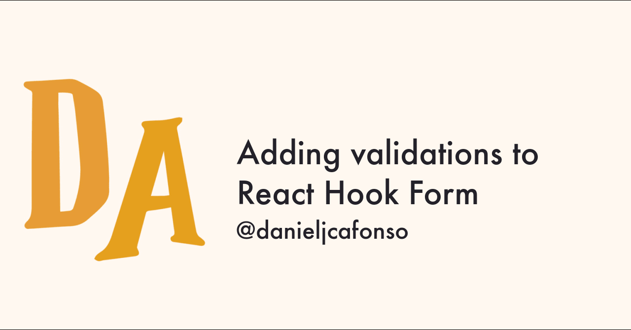 Adding validations to React Hook Form