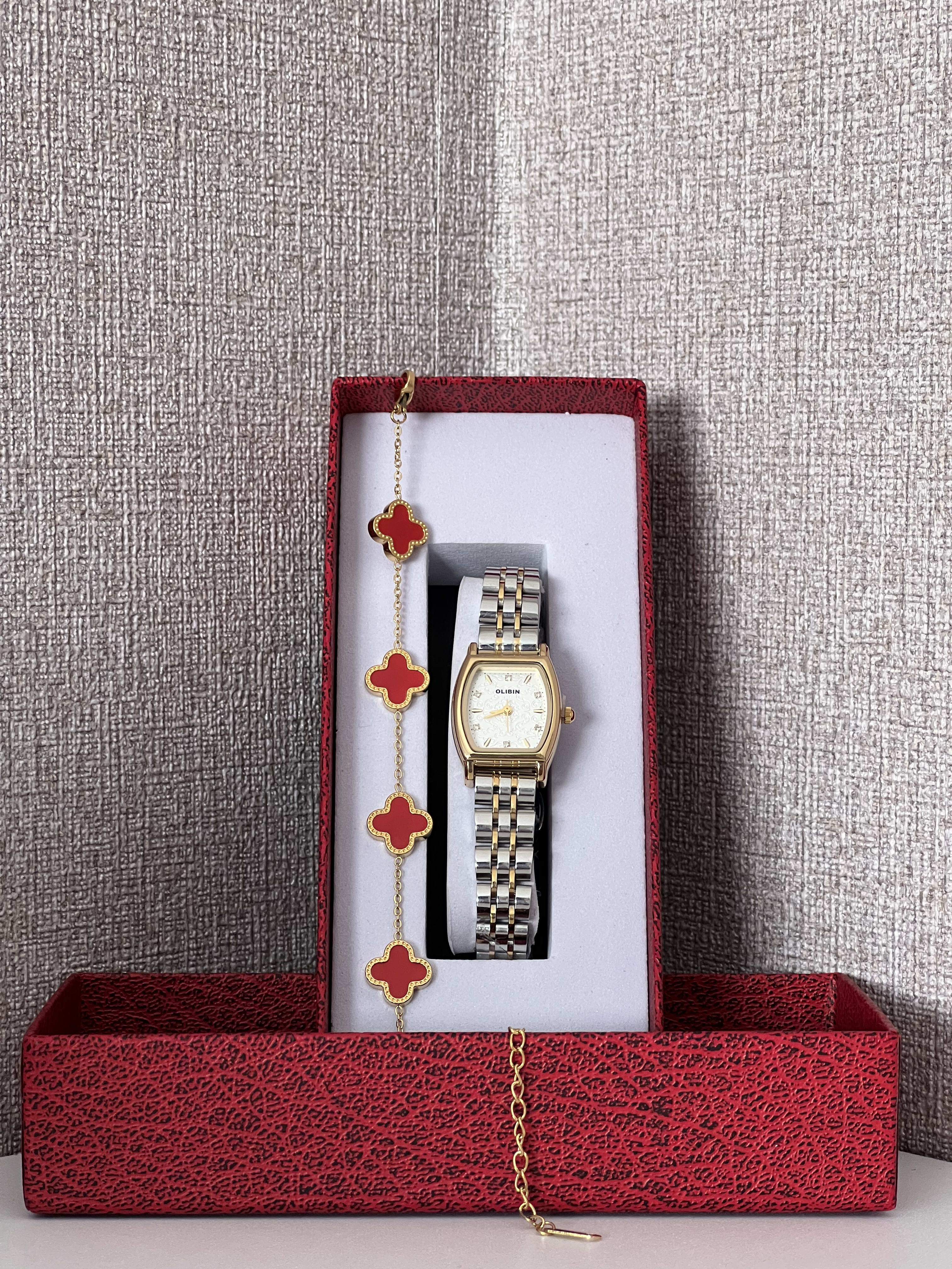 OLIBIN BICOLORE STAINLESS FEMME BOITE SIMPLE 