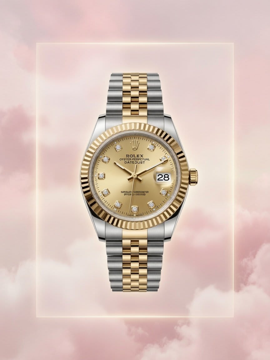 ROLEX CADRAN DORÉ FEMME BOITE SIMPLE
