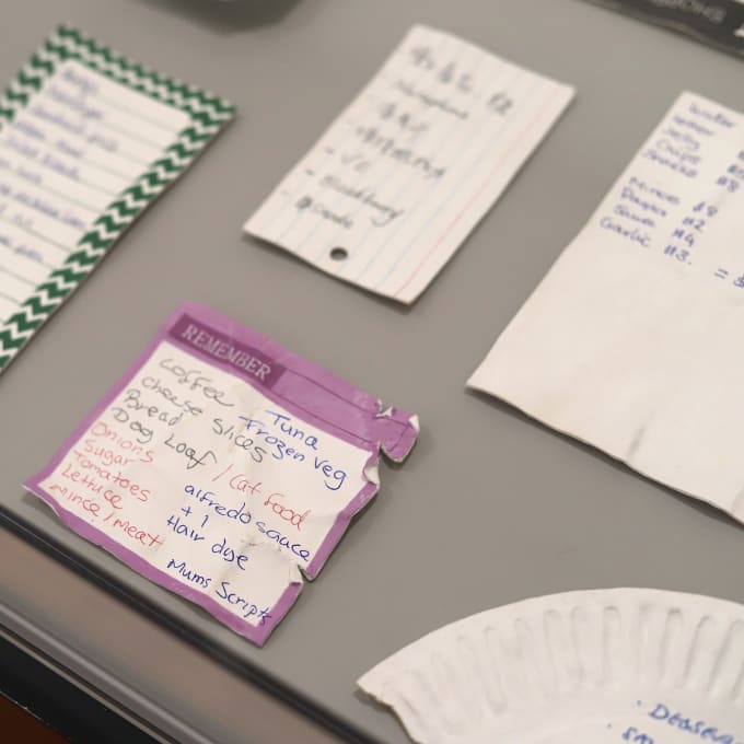 A seemingly normal shopping list that’s actually hand sculpted and fired in a kiln