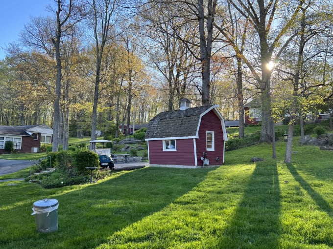 A rustic barn in morning light