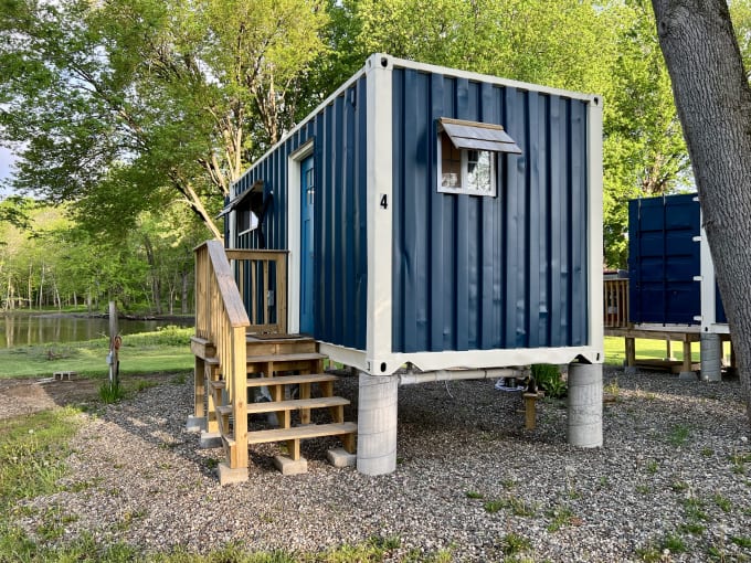 A shipping container converted into accommodation