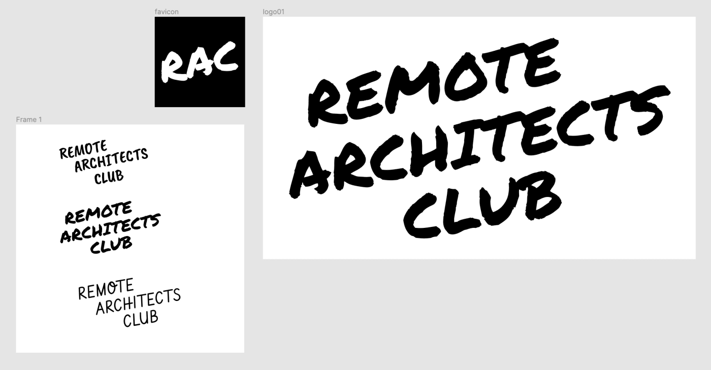 Logo studies and final logo for RAC