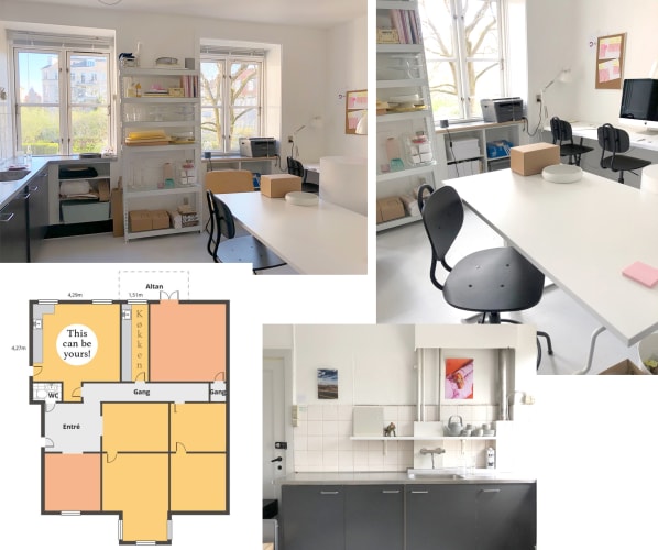 Privat studio eller kontor i kreativt fællesskab centralt på Frederiksberg