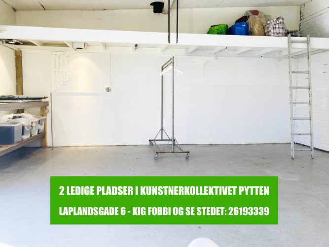 2 LEDIGE PLADSER I KUNSTNERKOLLEKTIVET PYTTEN PÅ LAPLANDSGADE 6