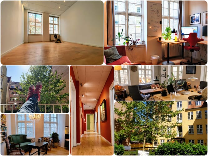 Kbh K: eget lukket kontor (1-3 pers) i grønne omgivelser og iværksættermiljø