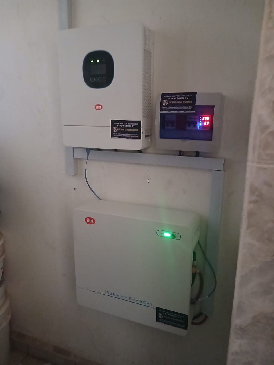 3.2kw installation done for TV, fan, light, freezer, etc - 3