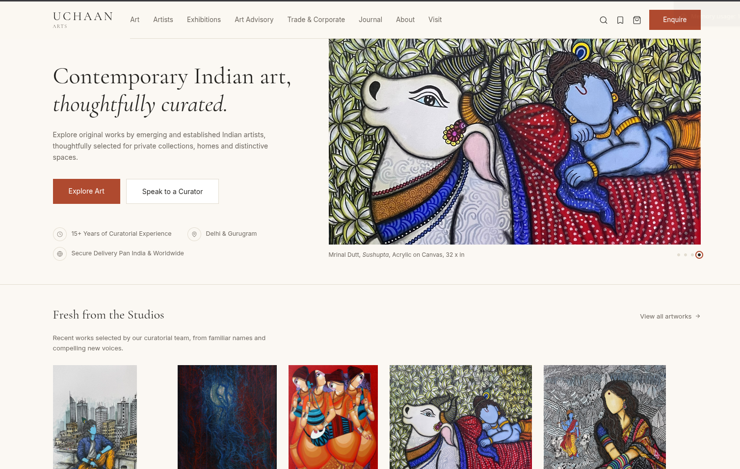 Uchaan Arts project screenshot