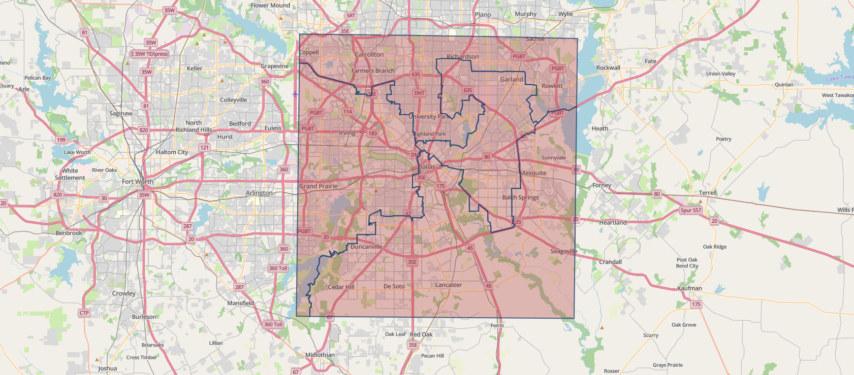 Dallas County Commissioner Precincts — TheMap.io