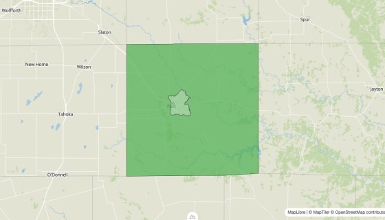 Map preview of Garza County, TX - Population Change 2010-2023 (Total)