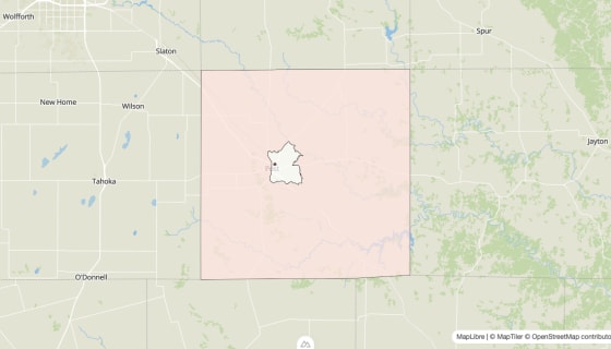 Map preview of Garza County, TX - Population Change 2020-2023 (Total)