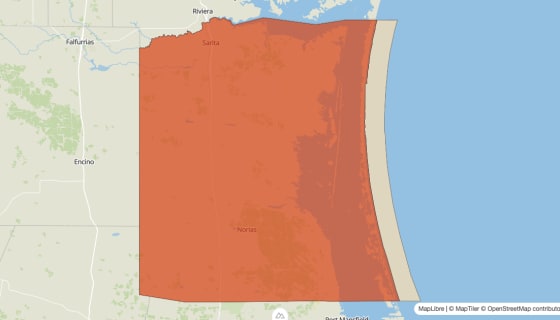 Map preview of Kenedy County, TX - Population Change 2020-2023 (%)
