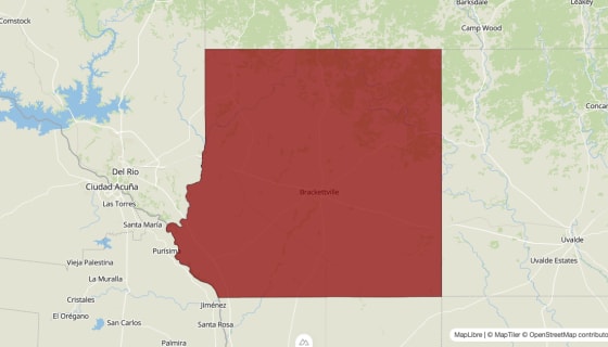 Map preview of Kinney County, TX - Population Change 2020-2023 (Total)