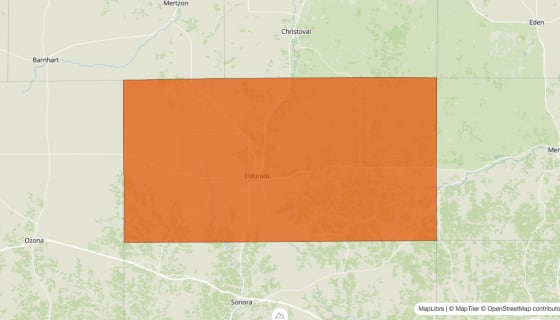 Map preview of Schleicher County, TX - Population Change 2010-2023 (%)