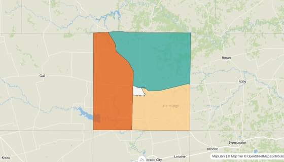 Map preview of Scurry County, TX - Population Change 2010-2023 (%)