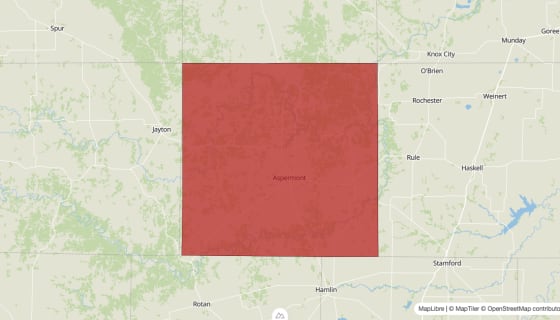 Map preview of Stonewall County, TX - Population Change 2010-2023 (Total)