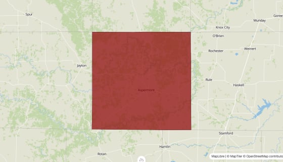 Map preview of Stonewall County, TX - Population Change 2020-2023 (Total)