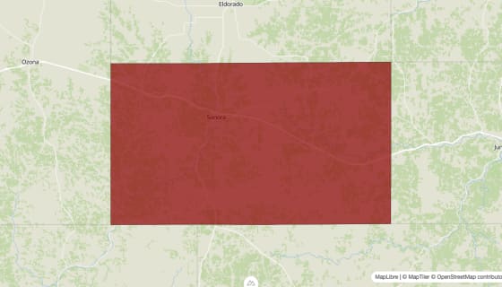 Map preview of Sutton County, TX - Population Change 2020-2023 (Total)