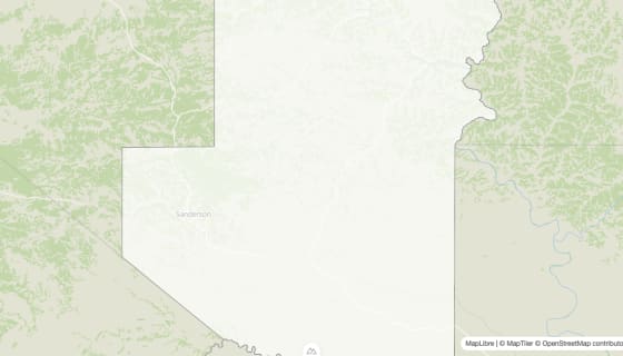 Map preview of Terrell County, TX - Population Change 2010-2023 (Total)