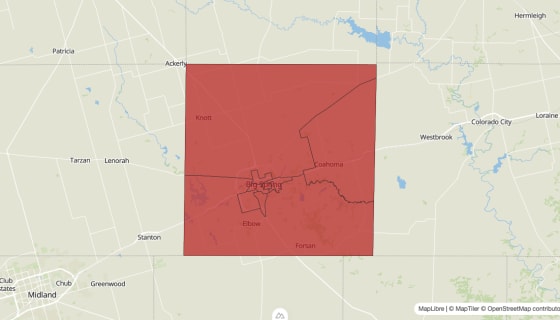 Map preview of Ward County, TX - Population Change 2010-2023 (Total)