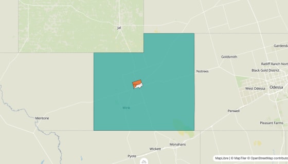 Map preview of Winkler County, TX - Population Change 2010-2023 (%)