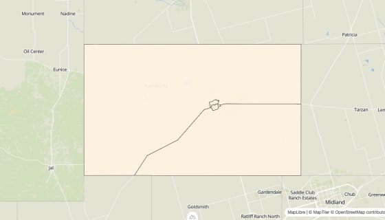 Map preview of Andrews County, TX - Bachelor's Degree Rate